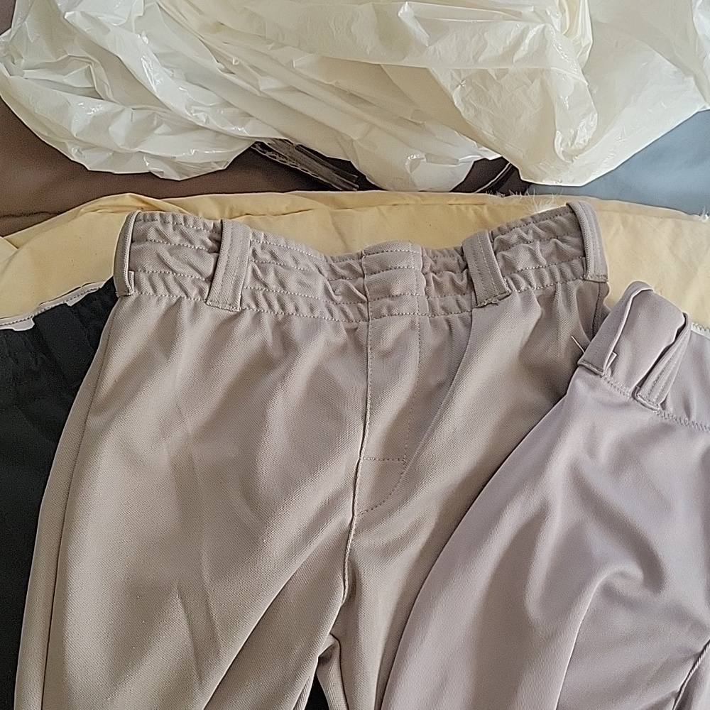 Set of 3 practice baseball pants, black and 2 grey